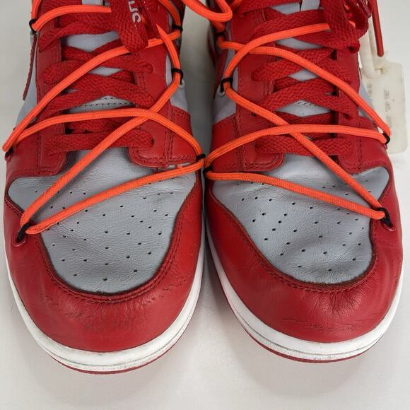 Nike Dunk Low x OFF-WHITE University Red 2019 Men's Size 11.5 AUTHENTIC - Picture 8 of 16